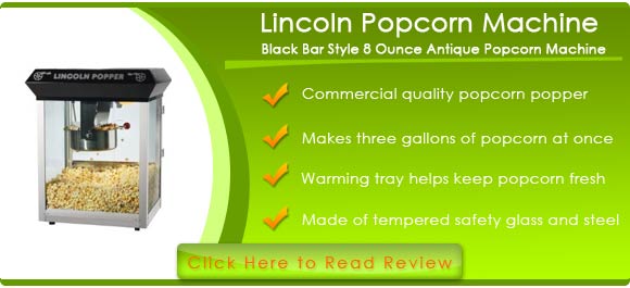 Lincoln Eight Ounce Antique Popcorn Machine in Black